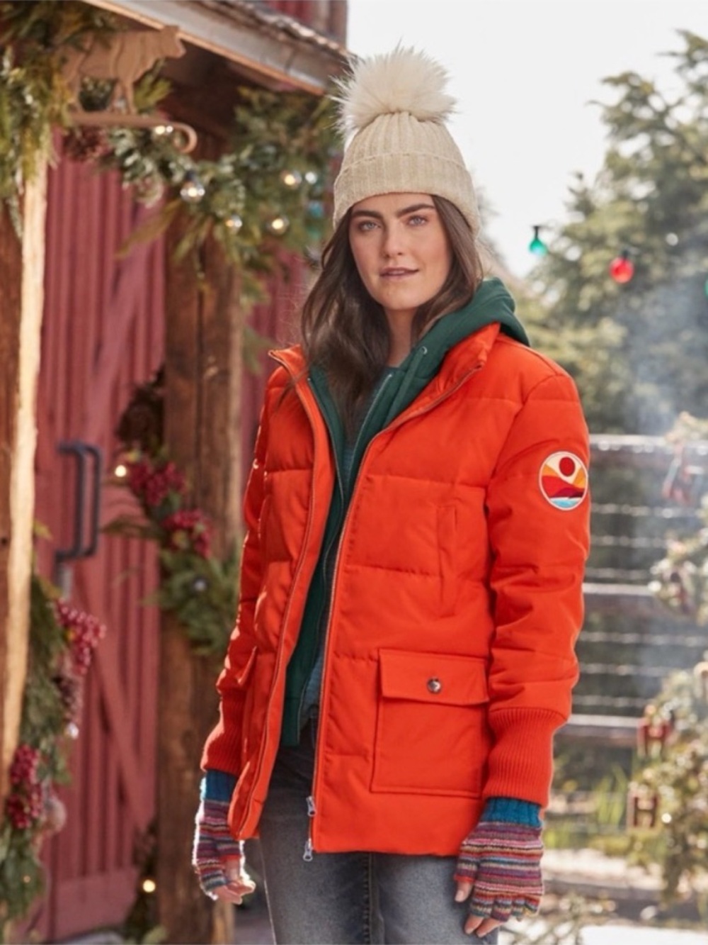 Sundance Bodil Orange Puffer Coat